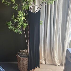 SKIMS Black Ribbed Maxi Dress